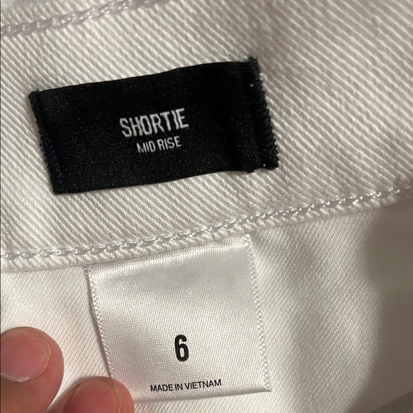 Express White Jean Shorts Distressed Denim - Picture 6 of 8